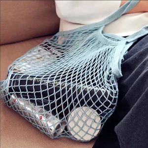 Teal fishnet bag